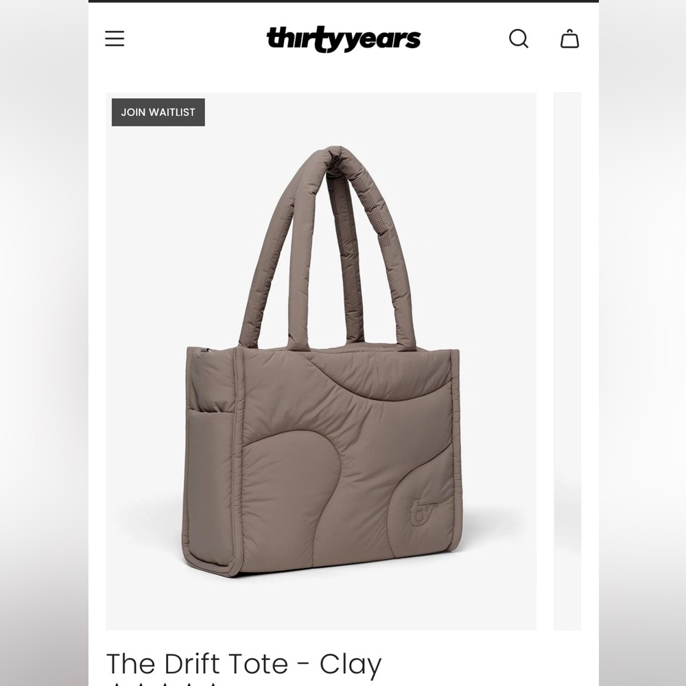 Thirty Years The Drift Tote in Clay